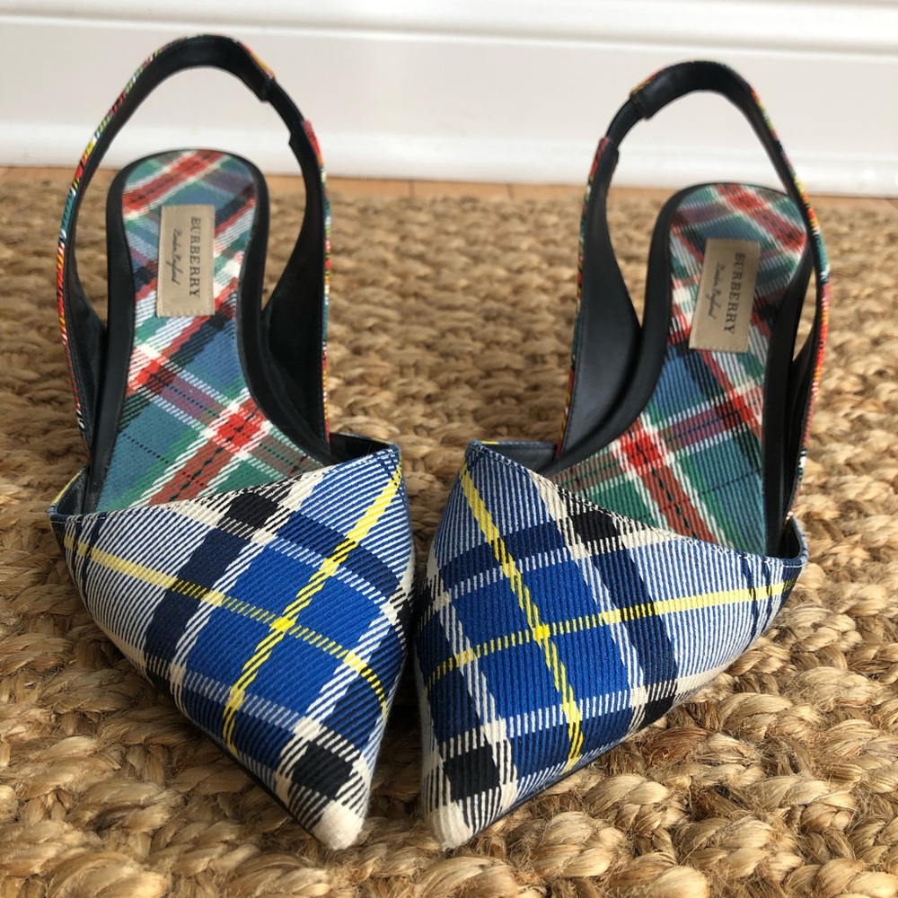 Burberry Annice Tartan Slingbacks. Size 38.5 - Picture 2 of 15